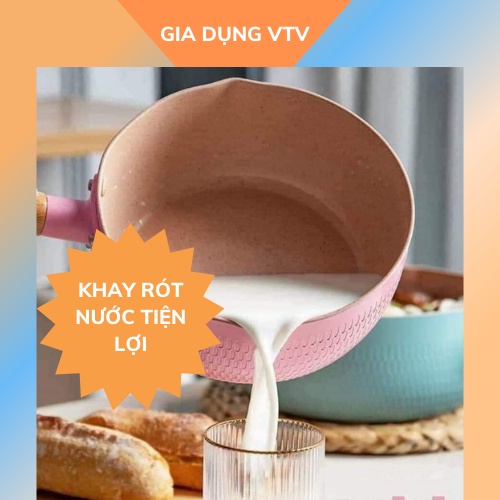 Chảo chống dính bếp từ sâu lòng vân đá 18cm nhiều màu Gia Dụng VTV