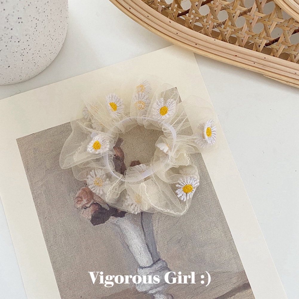 Korea INS Cúc hair Scrunchies Dây buộc tóc hoa