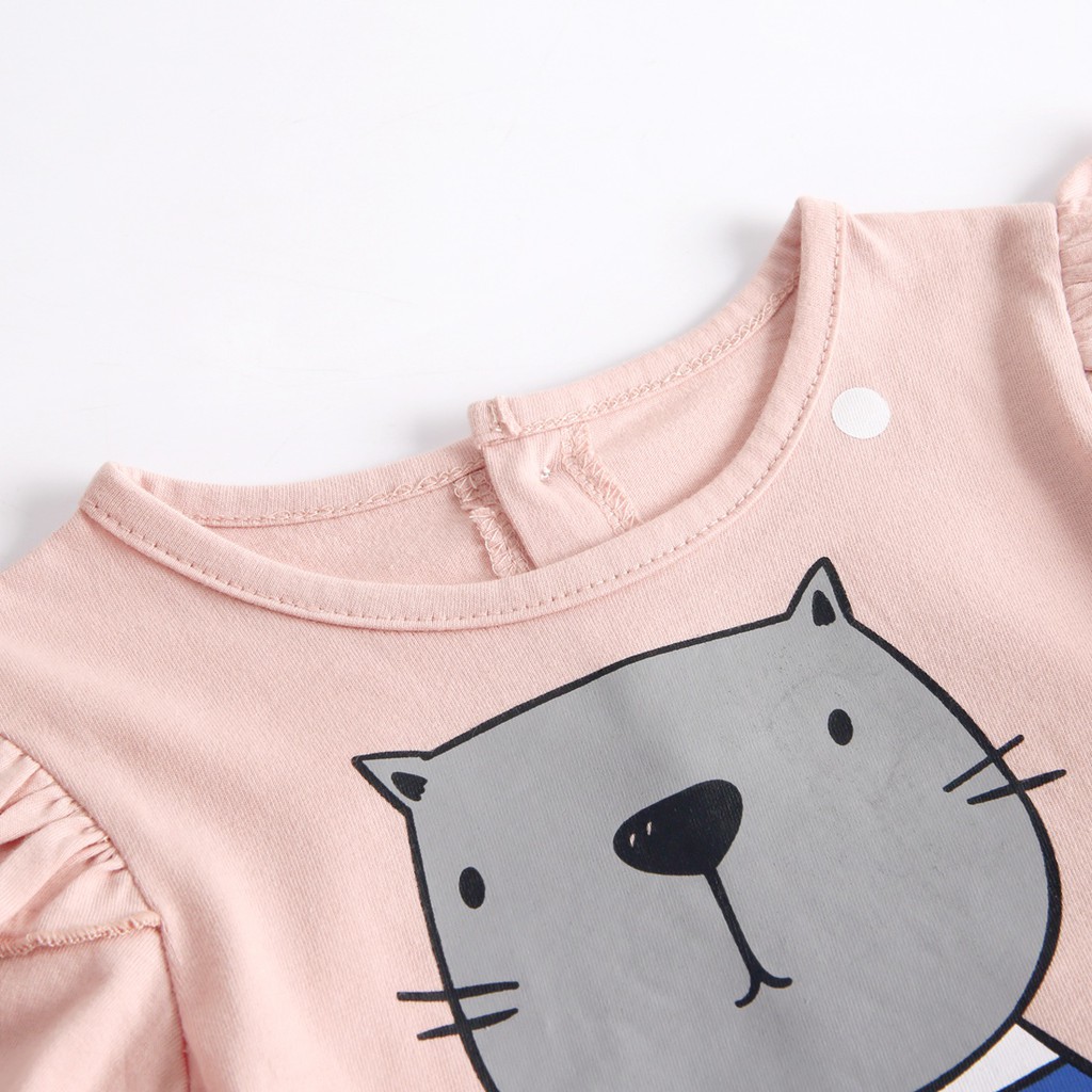 Đầm liền quần Sanlutoz Làm Bằng Cotton Màu Hồng Đáng Yêu Dành Cho Bé Sơ Sinh