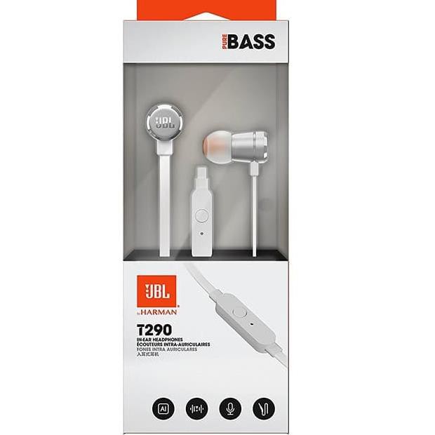 Tai Nghe Nhét Tai Bgs Original Jbl T290 Bằng Nhôm Màu Đen Kèm Hộp Đựng