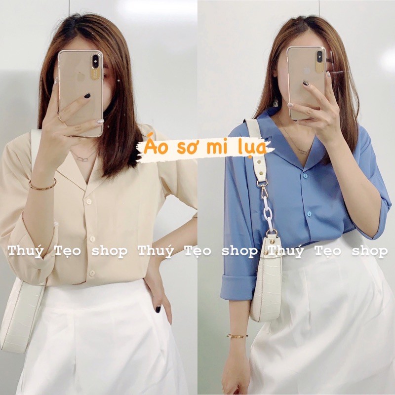 [SALE XẢ] ÁO SƠ MI CỔ V VOAN KHÔNG NHĂN