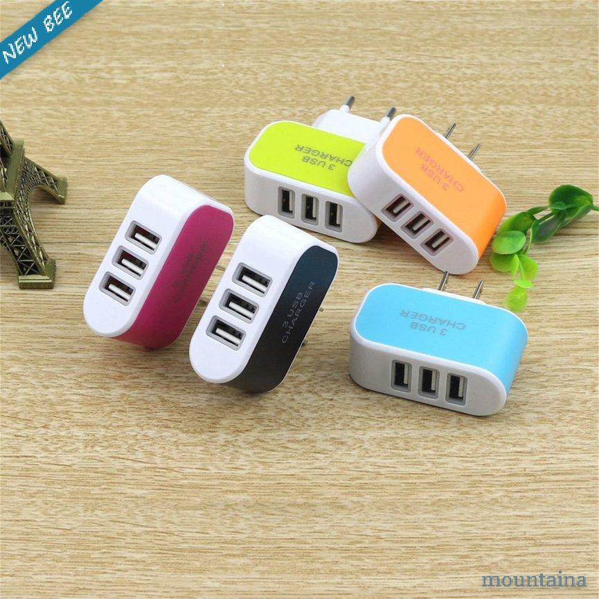 Củ Sạc 3 Cổng Usb Màu Sắc Ngọt Ngào Tiện Dụng Khi Đi Du Lịch