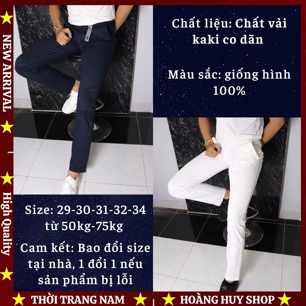 Quần Kaki Nam Cao Cấp H&H-K01 Chất Vải Co Dãn Nhẹ Kiểu Dáng Tây Âu Cực Đẹp - Nhiều Màu