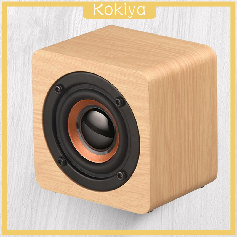 [KOKIYA]Mini Wooden Bluetooth Multimedia Speaker 1200mAh Battery &amp; Cable