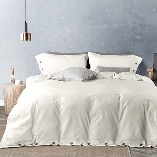 Bộ đồ giường gồm vỏ chăn + Ra trải + áo gối cao cấp màu trắng sang trọng