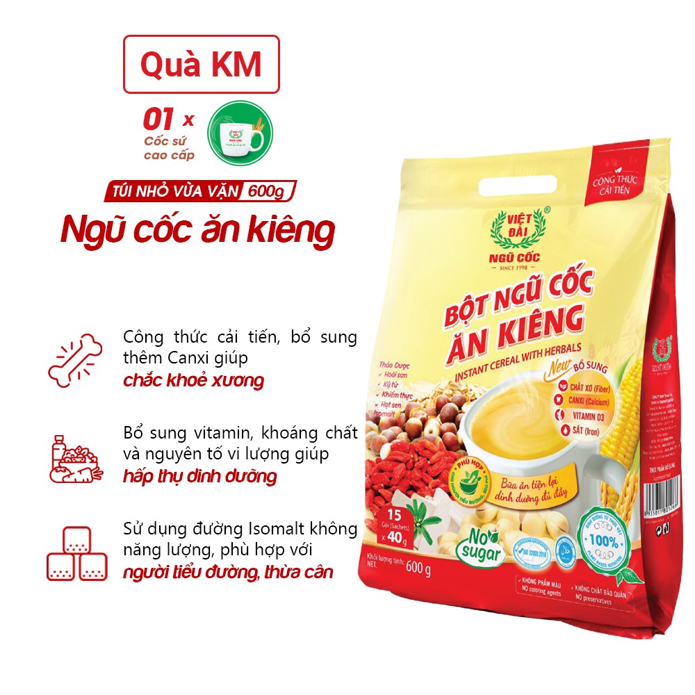 Bột ngũ cốc ăn kiêng Việt Đài túi 600g