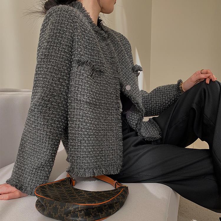 Áo khoác vải tuýt dành cho nữ phong cách Hàn Quốc mới mùa xuân và thu 2022