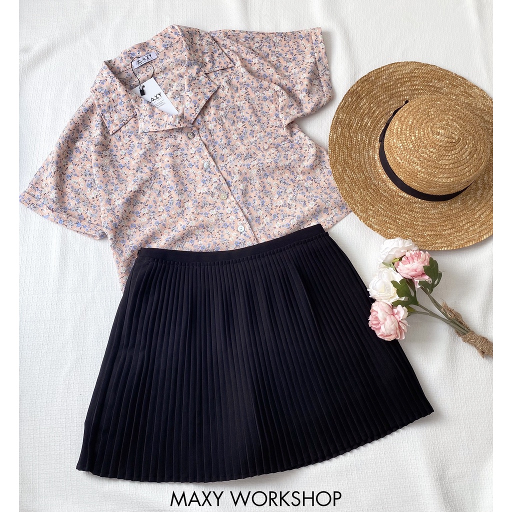 Áo sơ mi cổ vest họa tiết nữ Summer danton top Maxy Workshop | WebRaoVat - webraovat.net.vn