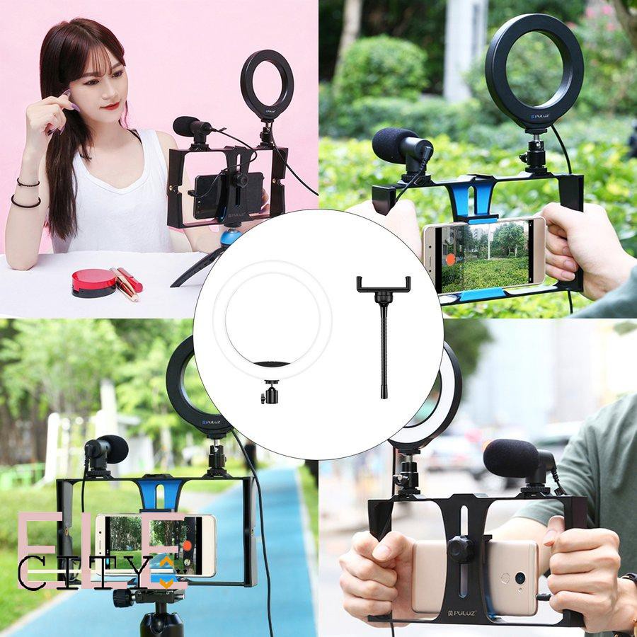 ✨ELE✨RGB LED Ring Light Phone Holder Photography Fill Light Dimmable RGB Ring Light