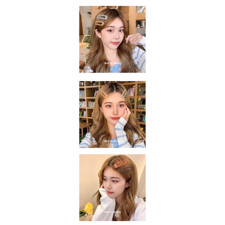 Kẹp Tóc bb Bằng Da Màu Kẹo Kiểu Mới 2022