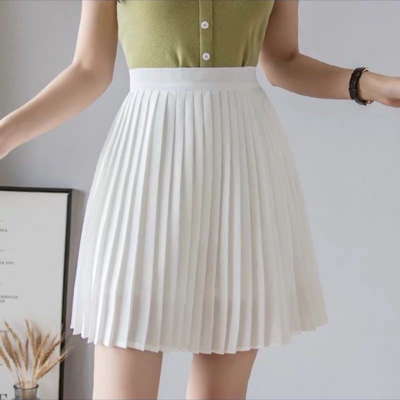 [Hình Thật] Chân váy dập ly 1 tầng có may kèm quần trong | BigBuy360 - bigbuy360.vn