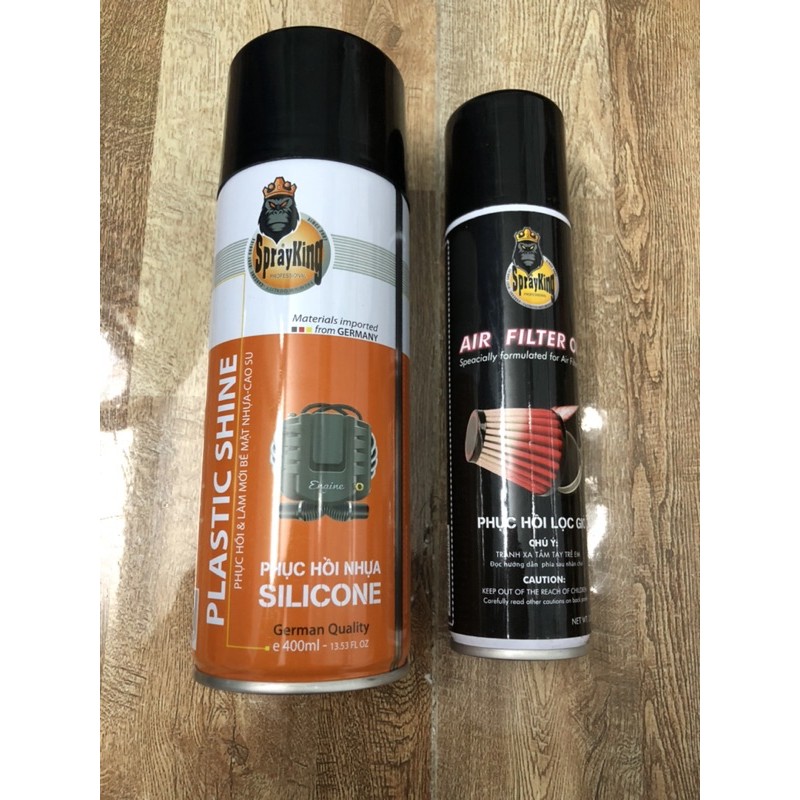 combo phục hồi nhựa nhám và tẩm dầu lọc gió sprayking