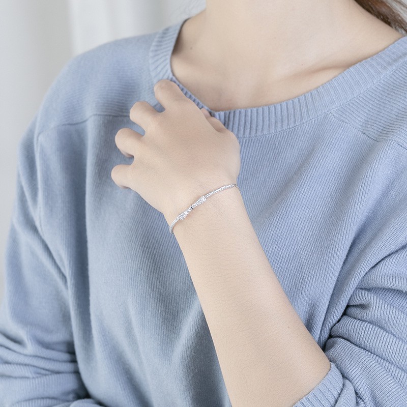 Lắc Tay Nữ Bạc Hình Nơ Điệu Đà L2552 - Bảo Ngọc Jewelry