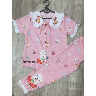 Đồ bộ tiểu thư lụa hàn size 40-55kg
