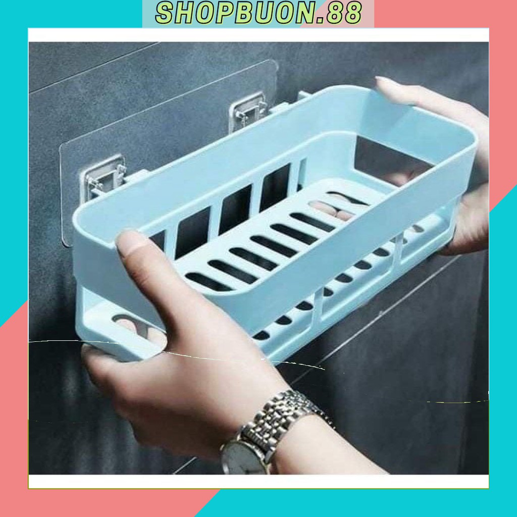 KỆ ĐỰNG GIA VỊ DÁN TƯỜNG ĐỂ ĐỒ HÌNH CHỮ NHẬT /Khay Nhựa Hình Chữ Nhật Để Đồ Nhà Bếp Nhà Tắm Đa Năng 88230