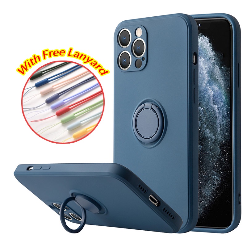 Ốp điện thoại silicon có vòng giá đỡ thích hợp cho Iphone 6 6s 7 8 Plus Se 2020 X Xs Max