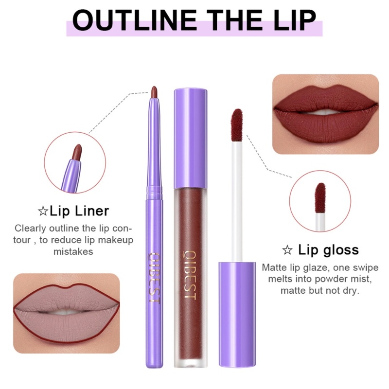 Bộ Son Môi Và Chì Kẻ Viền Môi Chất Nhung Lì YOUYO