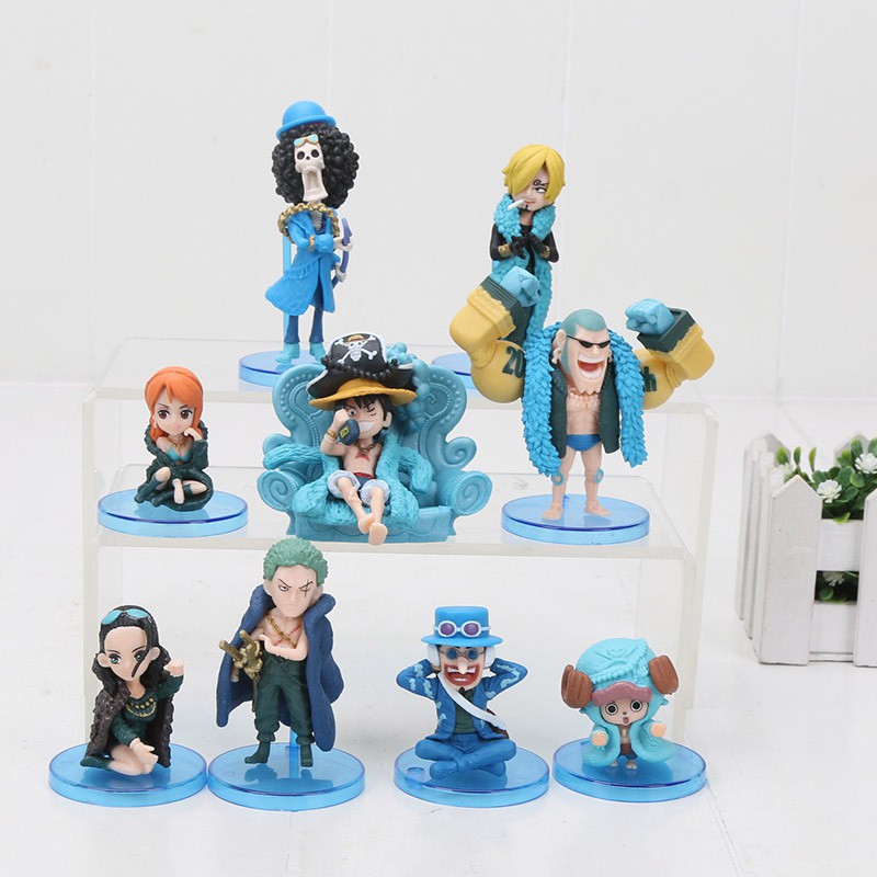 Set 9 mô hình nhân vật Anime One Piece Boa Nami Luffy 20th cao cấp 2.5-5.5cm