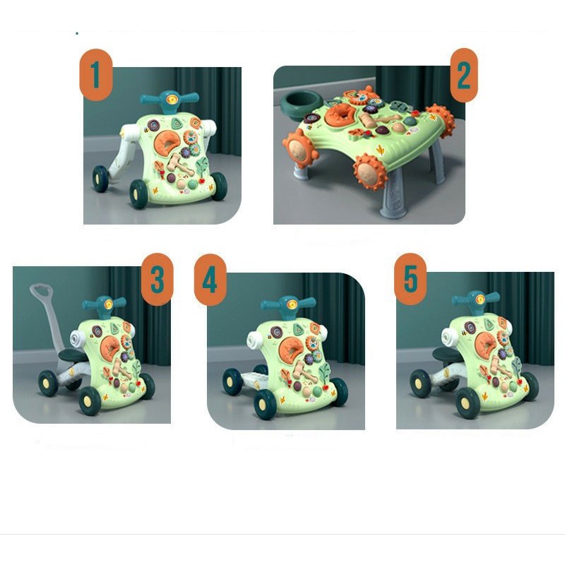 Xe tập đi đa năng 5in1 cho bé có khóa bánh an toàn, thay đổi chiều cao phù hợp