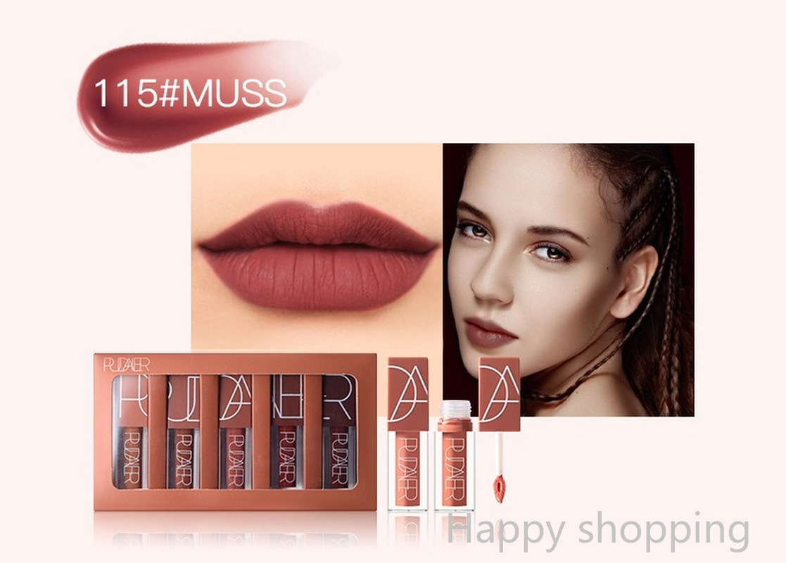 (Hàng Mới Về) Set 5 Son Kem Lì Chống Dính Cốc Chất Son Mịn Như Nhung | BigBuy360 - bigbuy360.vn