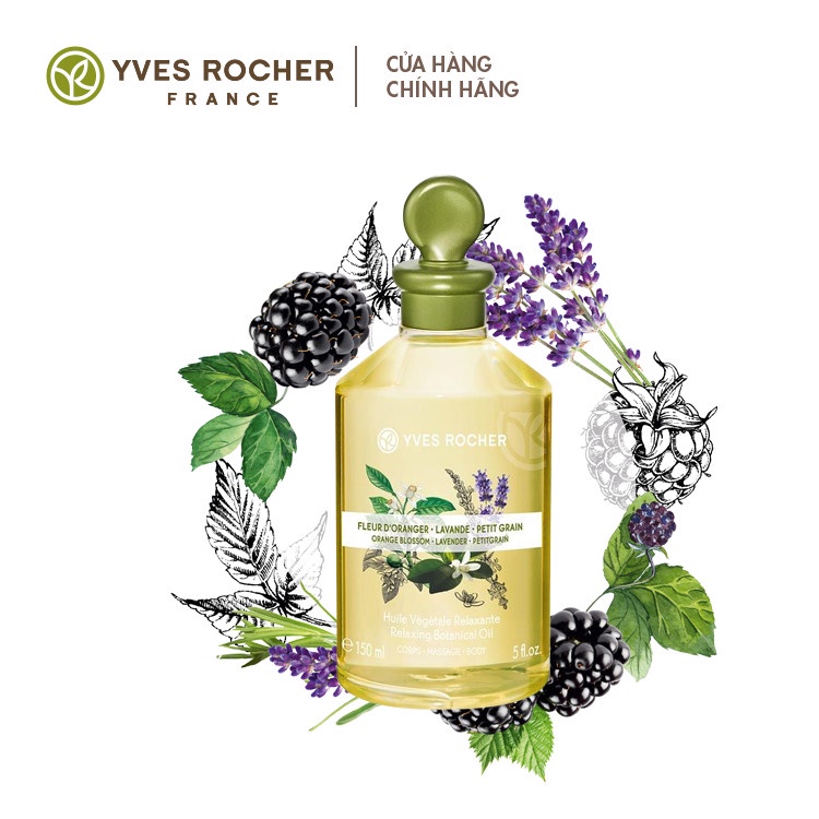 Dầu Dưỡng Thể Và Massage Yves Rocher Orange Blossom - Lavender/coconuit - Petitgrain Botanical Oil 150ml