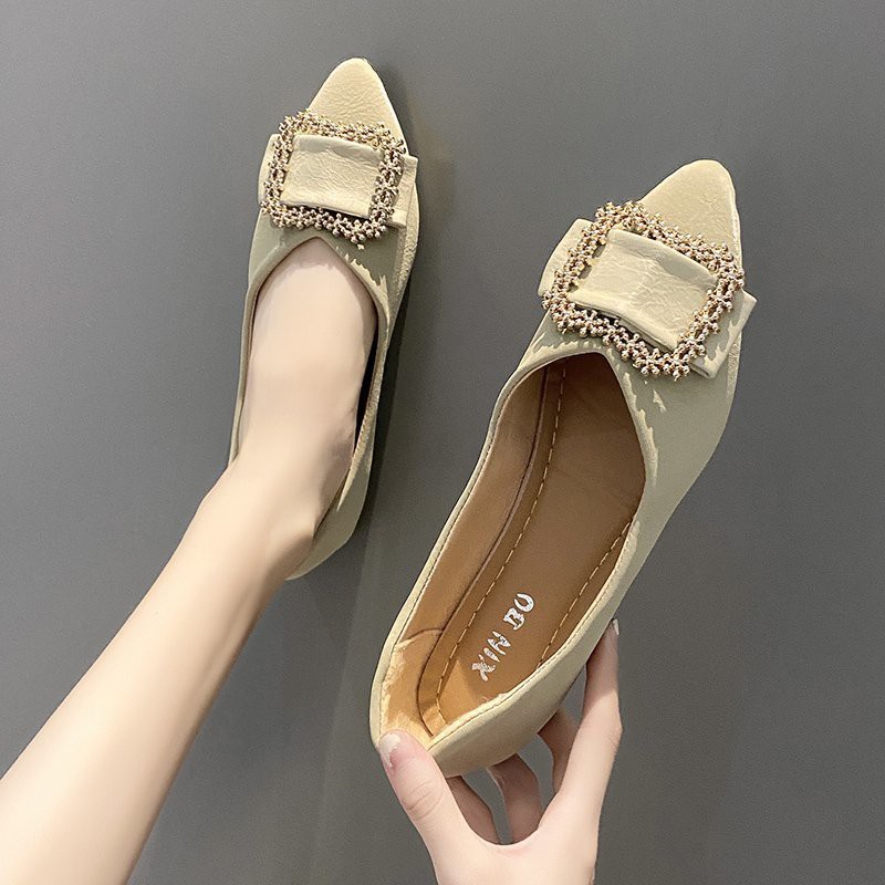 Giày big size nữ búp bê đế bệt size 40 41 42 43 mũi nhọn da mềm trong giày big size nữ giá rẻ | BigBuy360 - bigbuy360.vn