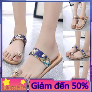 Dép sandal nữ đế bằng chống trượt đi biển mùa hè