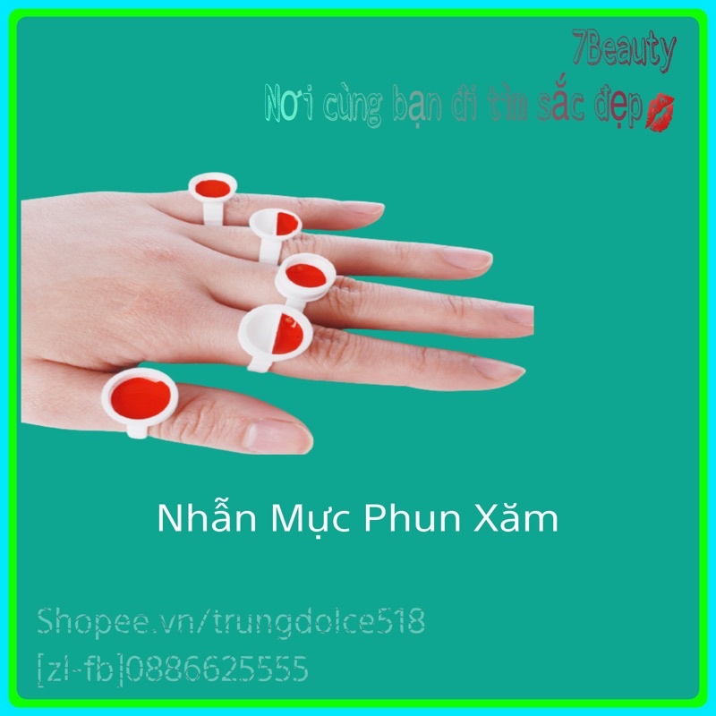 Nhẫn nhựa đựng mực(1 gói/~100c) phun xăm