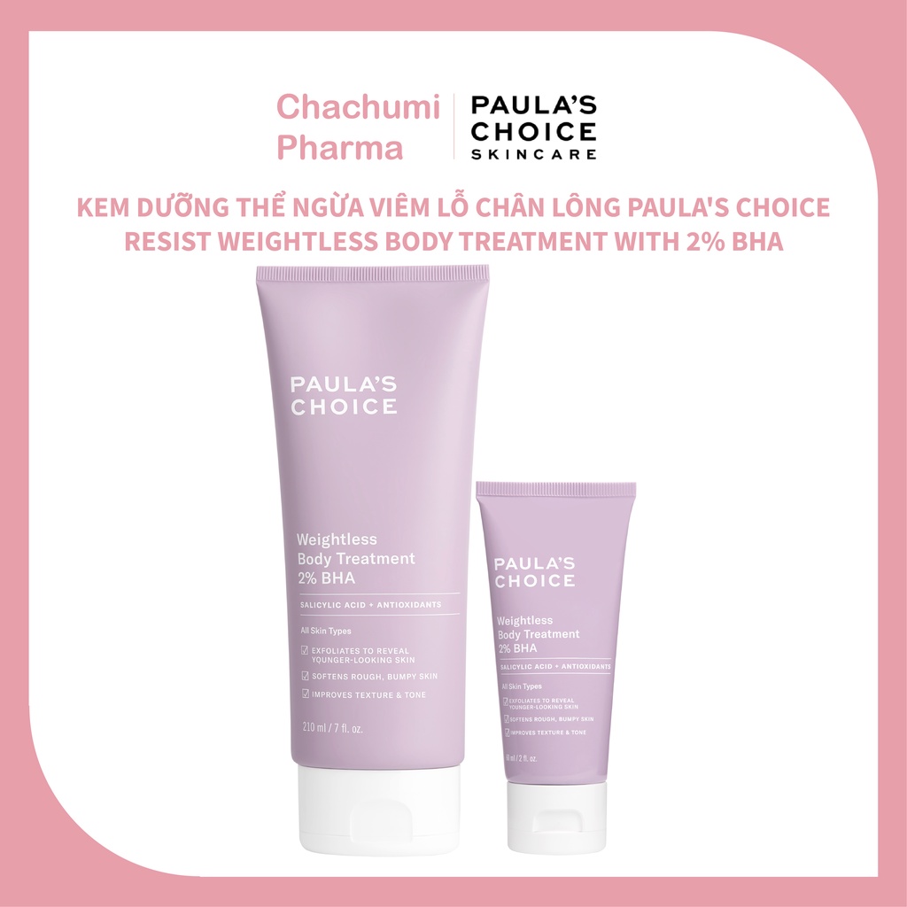 Kem dưỡng thể 2% BHA Body Lotion Paula's Choice Resist Weightless