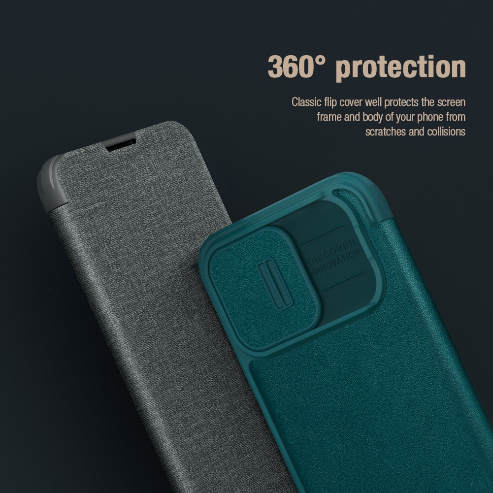Bao da điện thoại Nillkin Qin Pro toàn diện nắp lật bảo vệ 360 độ thích hợp cho iPhone 13 pro Max / iPhone 13 pro