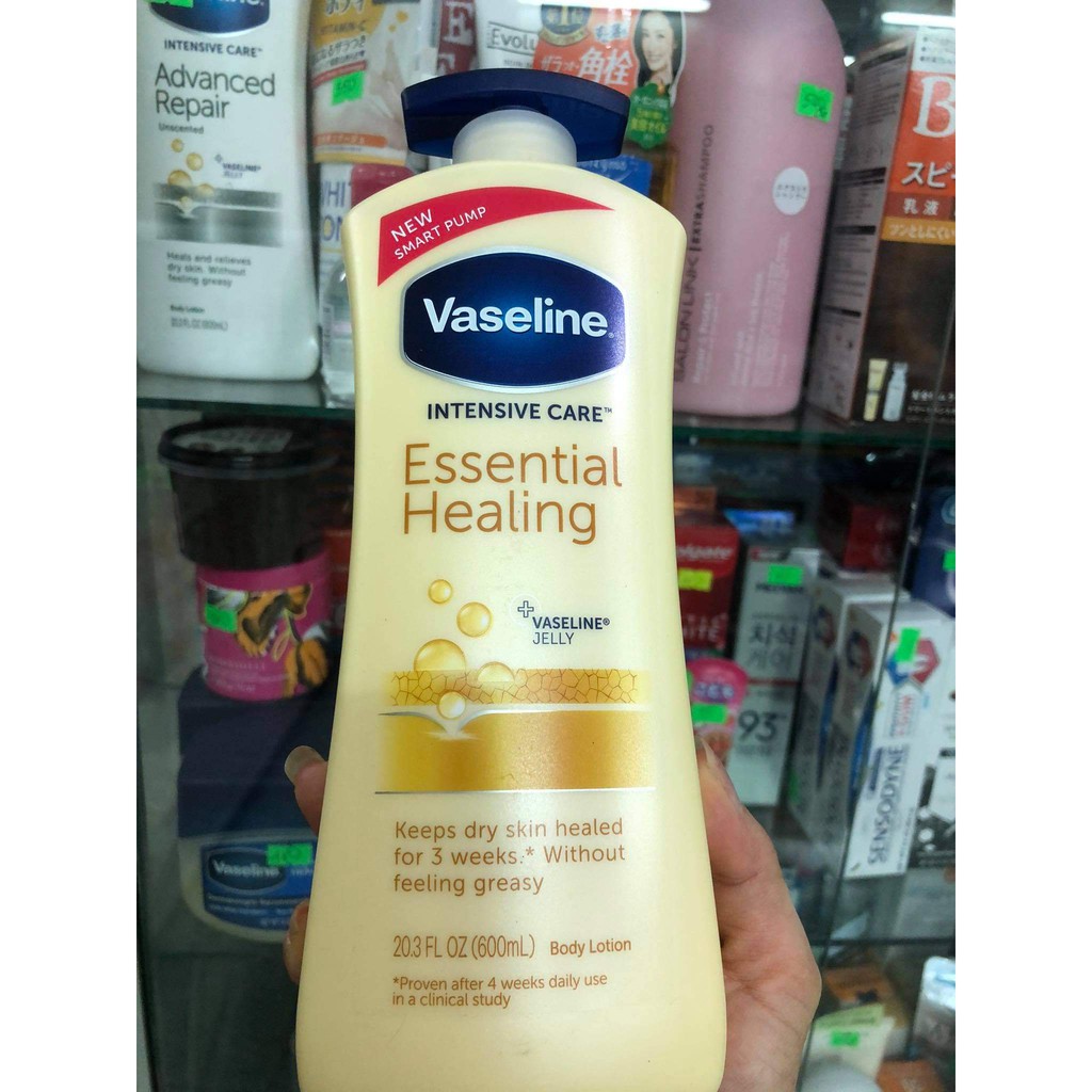 Dưỡng Thể Vaseline Intensive Care Essential Healing 600ml xách tay Mỹ #280k