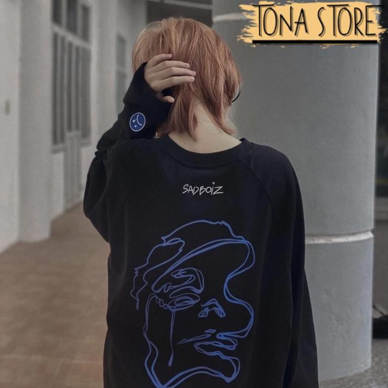 Áo sweater dài tay unisex dáng thụng dưới 80kg chất thun tonastore - Sweater dài tay Sadboiz Sad Story | BigBuy360 - bigbuy360.vn