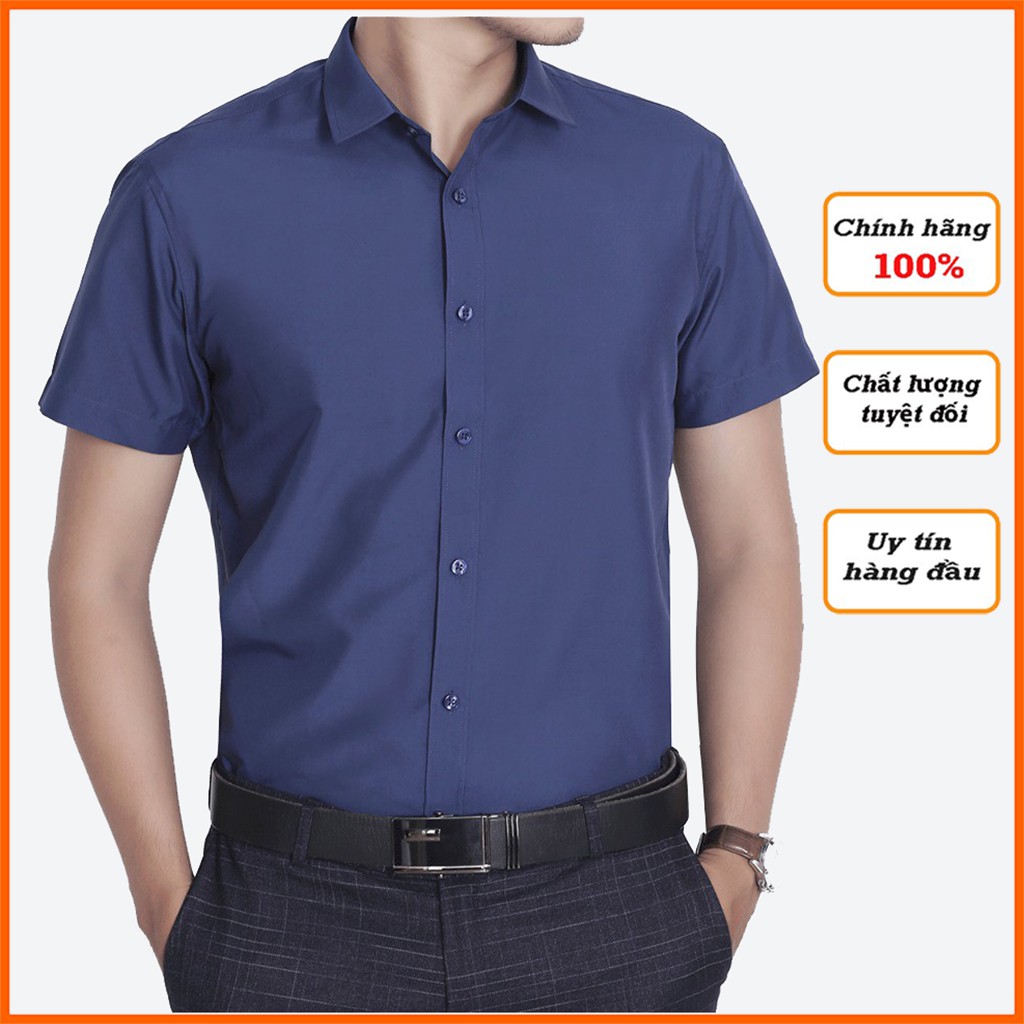 Áo sơ mi nam ngắn tay phom dáng Regular Fit suông nhẹ.