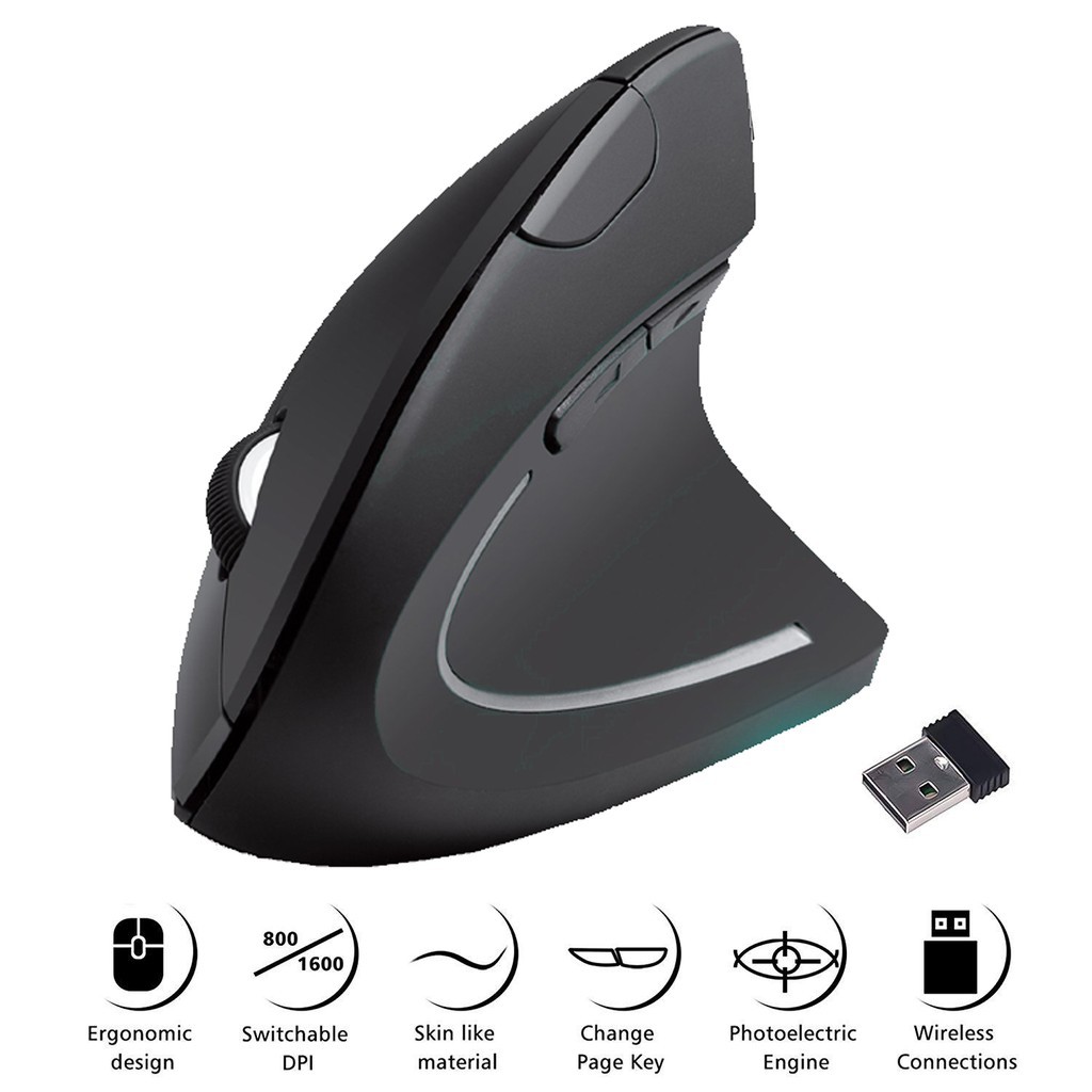 Chuột Không Dây Ergonomic Mouse 2.4 GHz Chống mỏi tay-Chuột văn phòng thế hệ mới bảo vệ cổ tay