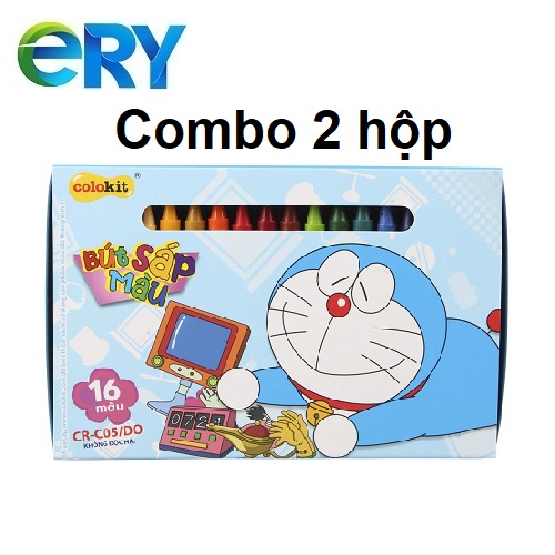 Bút sáp màu Doraemon 𝑻𝒉𝒊𝒆̂𝒏 𝑳𝒐𝒏𝒈 Colokit 24 màu - 16 màu -10 màu chất lượng CR-C04/DO - CR-C05/DO - CR-C06/DO