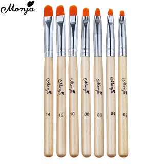 Monja Bộ 7 Cọ Vẽ Móng Tay Acrylic UV Nghệ Thuật DIY