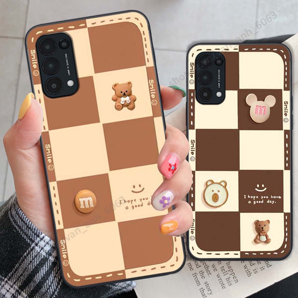 Ốp lưng Oppo Reno5 4G / Reno5 5G / Reno 5 hình gấu, kẹo dễ thương cute