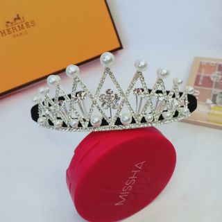 Bờm tóc đính đá pha lê vương miện cao cấp sáng lung linh