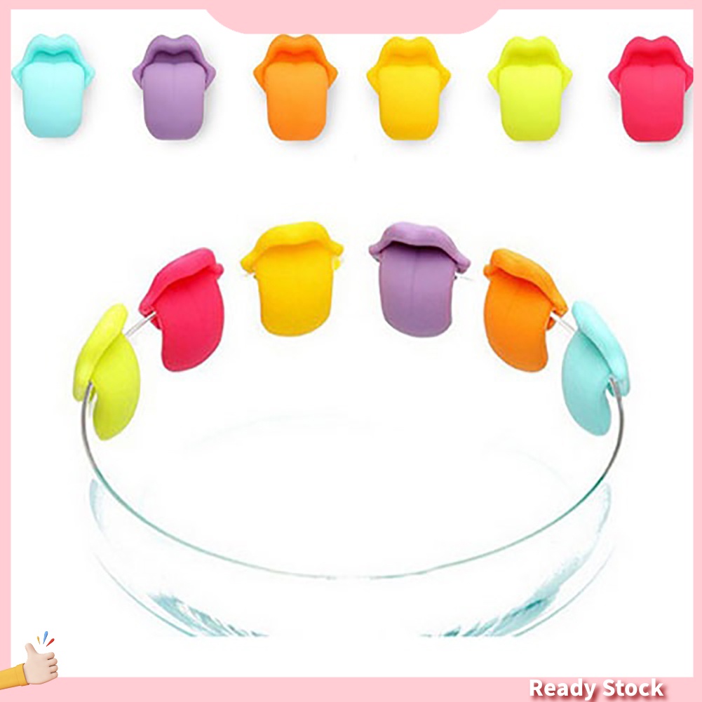 Set 6 Nhãn Silicone Đánh Dấu Hình Lưỡi Độc Đáo