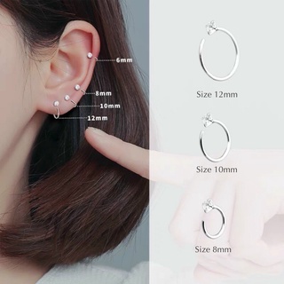 Khuyên tai bạc khuyên tai móc đá 4 chấu