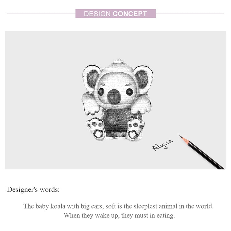 Hạt Xỏ Bamoer Scc1304 Bằng Bạc 925 Hình Gấu Koala Độc Đáo Thời Trang