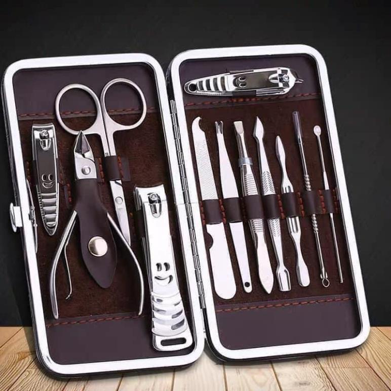Bộ Dụng Cụ Cắt Móng Tay 12 Món Bằng Thép Không Gỉ - Bộ Bấm Móng Tay Cao Cấp