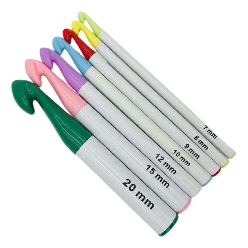 7 Kim móc đan len bằng nhựa cỡ lớn 7mm-20mm nhiều màu