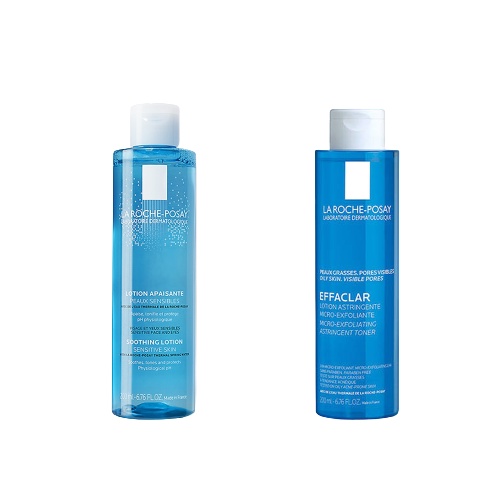 Toner La Roche Posay Effaclar cho da dầu mụn, La Roche Posay Soothing Lotion Sensitive cho da nhạy cảm 200ml