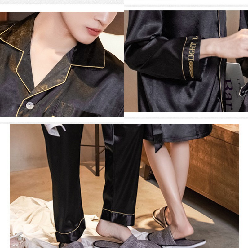 Bộ đồ ngủ đôi Pijama nam nữ lụa băng cao cấp LYSSA pijama nam, váy ngủ, đầm ngủ nữ gợi cảm, quyến rũ SN003 | BigBuy360 - bigbuy360.vn