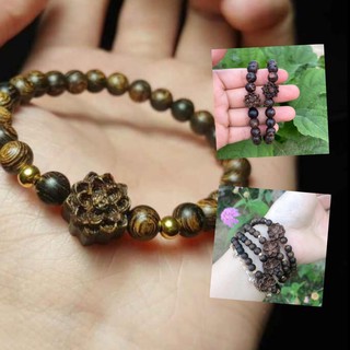 Vòng tay trầm hương hoa sen sánh chìm