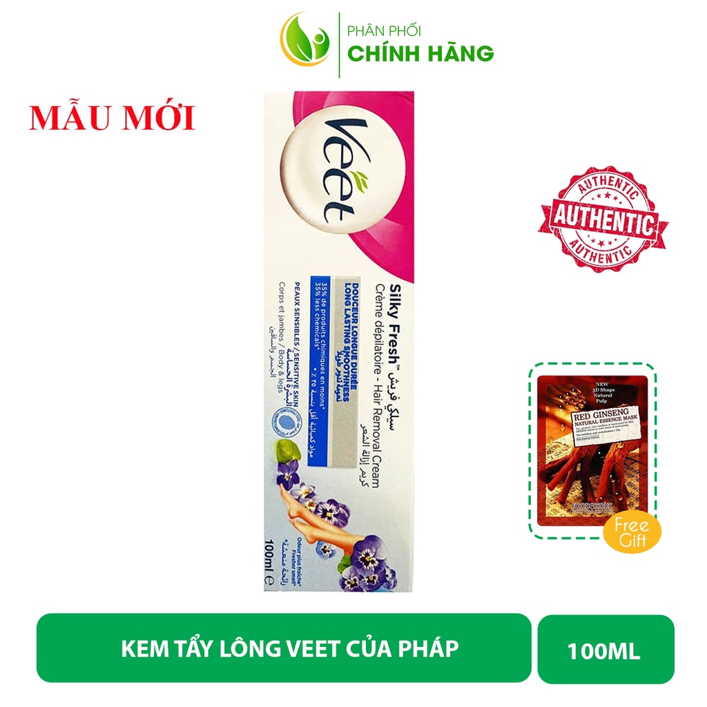 Kem Tẩy Lông Veet Pháp 100ml cho da nhạy cảm, kem tẩy lông nách, chân, vùng kín...