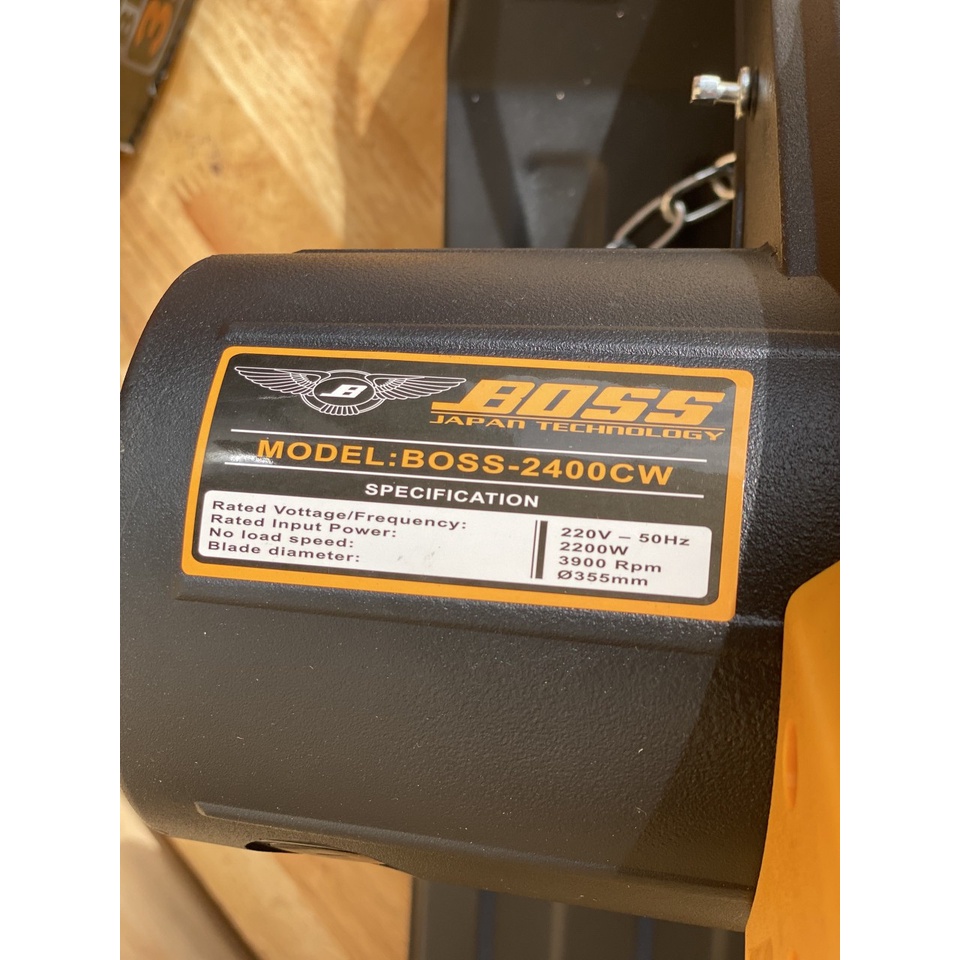 MÁY CẮT SẮT BÀN BOSS 355MM 2400CW  CHÍNH HÃNG TẶNG ĐÁ CẮT BH 6 THÁNG