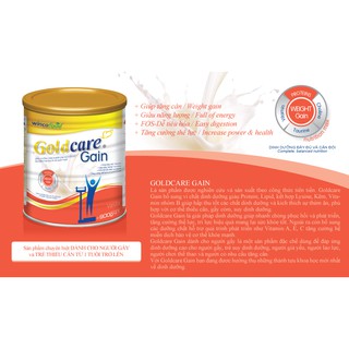 Sữa Goldcare Gain cho người gầy hương Vani 900g