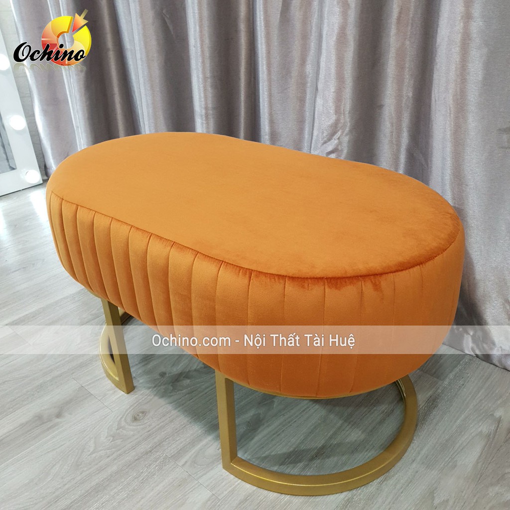 Ghế Dài Ngồi Chờ (Hình Bầu Dục Chân vàng Sang Chảnh) SIZE Dài 1m2 rộng 45cm